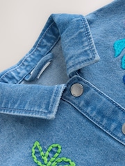 Tropical Embroidery Cord Collar Denim Jacket (3mths-7yrs) - Image 7 of 8