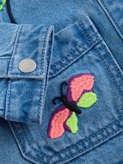 Tropical Embroidery Cord Collar Denim Jacket (3mths-7yrs) - Image 8 of 8