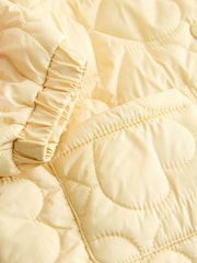 Lemon Yellow Shower Resistant Frill Collar Quilted Jacket (3mths-7yrs) - Image 10 of 10