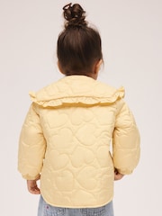 Lemon Yellow Shower Resistant Frill Collar Quilted Jacket (3mths-7yrs) - Image 4 of 10