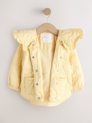 Lemon Yellow Shower Resistant Frill Collar Quilted Jacket (3mths-7yrs) - Image 7 of 10