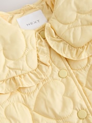 Lemon Yellow Shower Resistant Frill Collar Quilted Jacket (3mths-7yrs) - Image 9 of 10