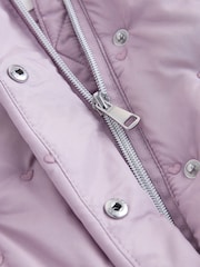 Lilac Heart Embroidered Shower Resistant Bubble Hem Coat (3mths-7yrs) - Image 8 of 9