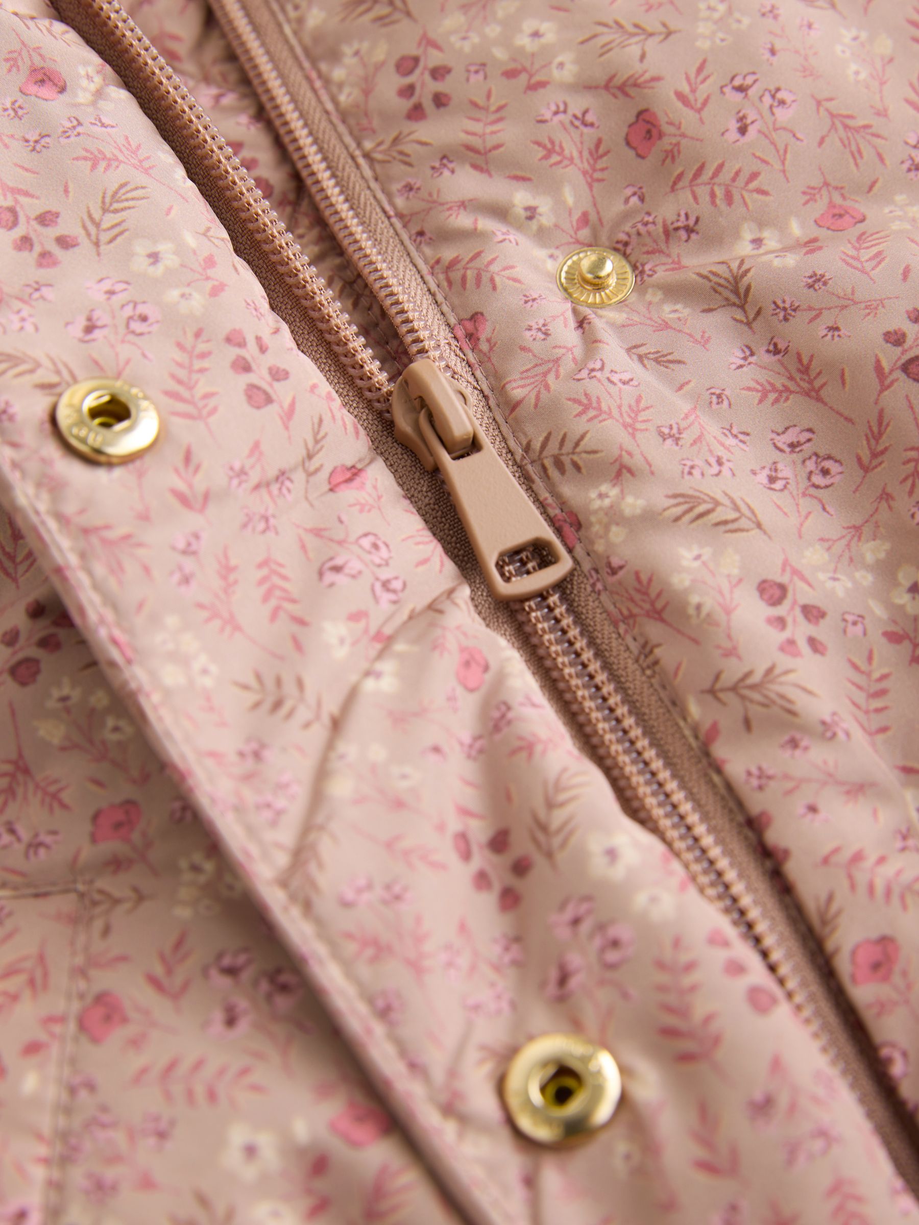 レディース Flower print nylon long jacket ピンク S 小花柄