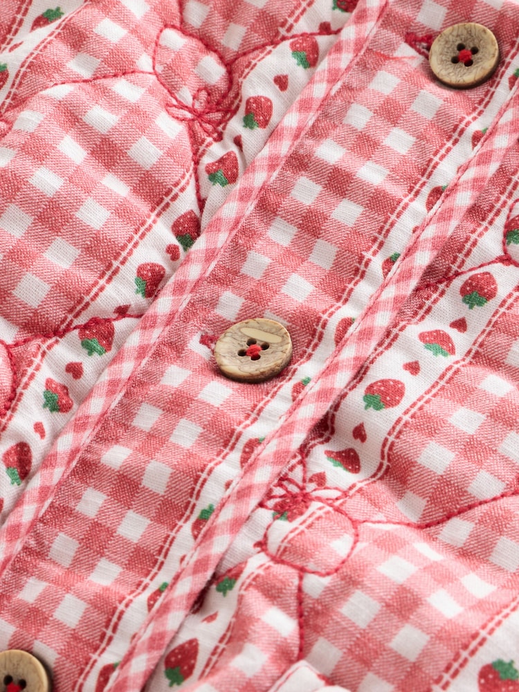 Red Gingham Quilted Jacket (3mths-7yrs) - Image 8 of 8