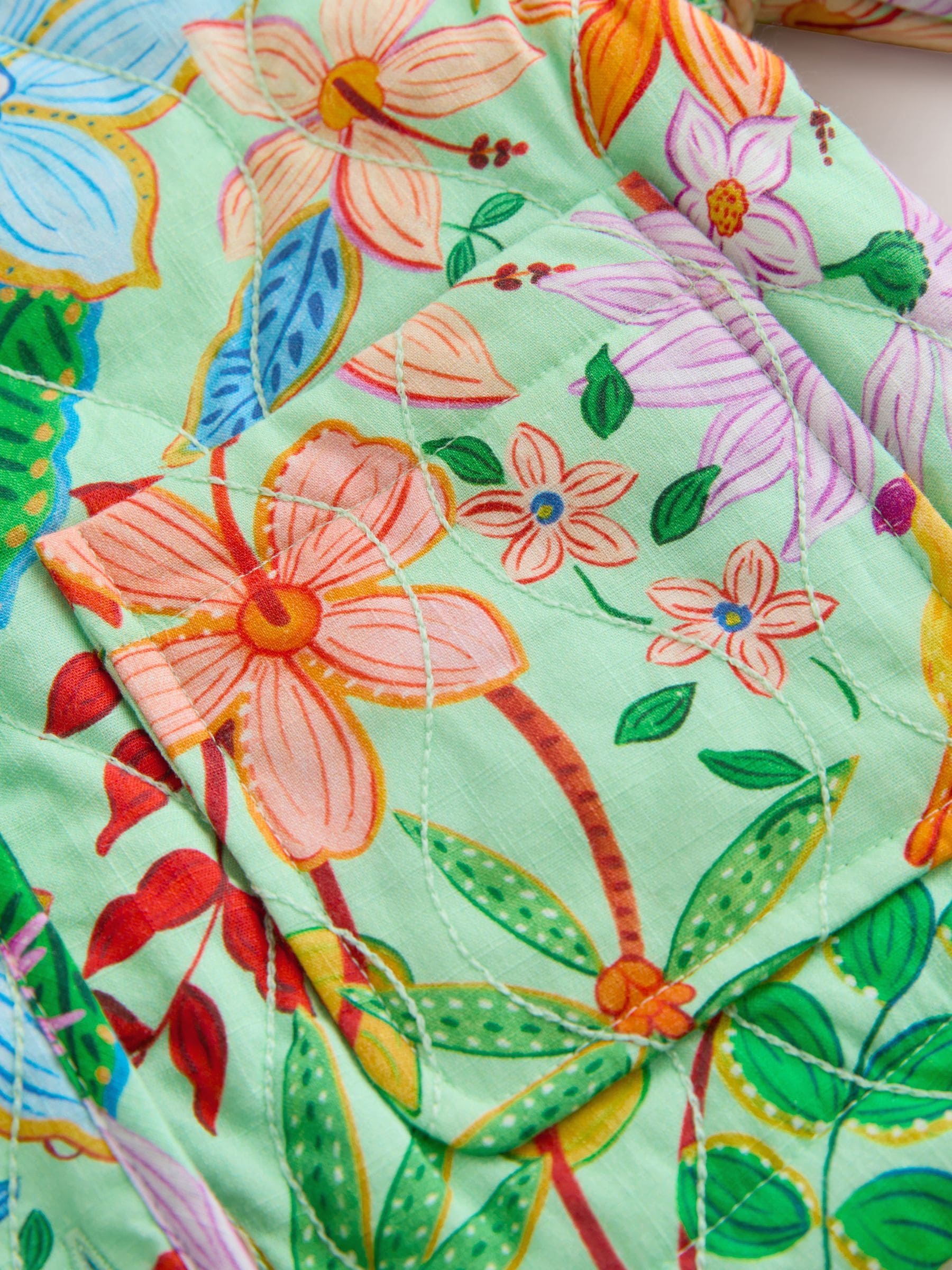Buy Green Floral Printed Quilted Jacket (3mths-7yrs) from Next USA