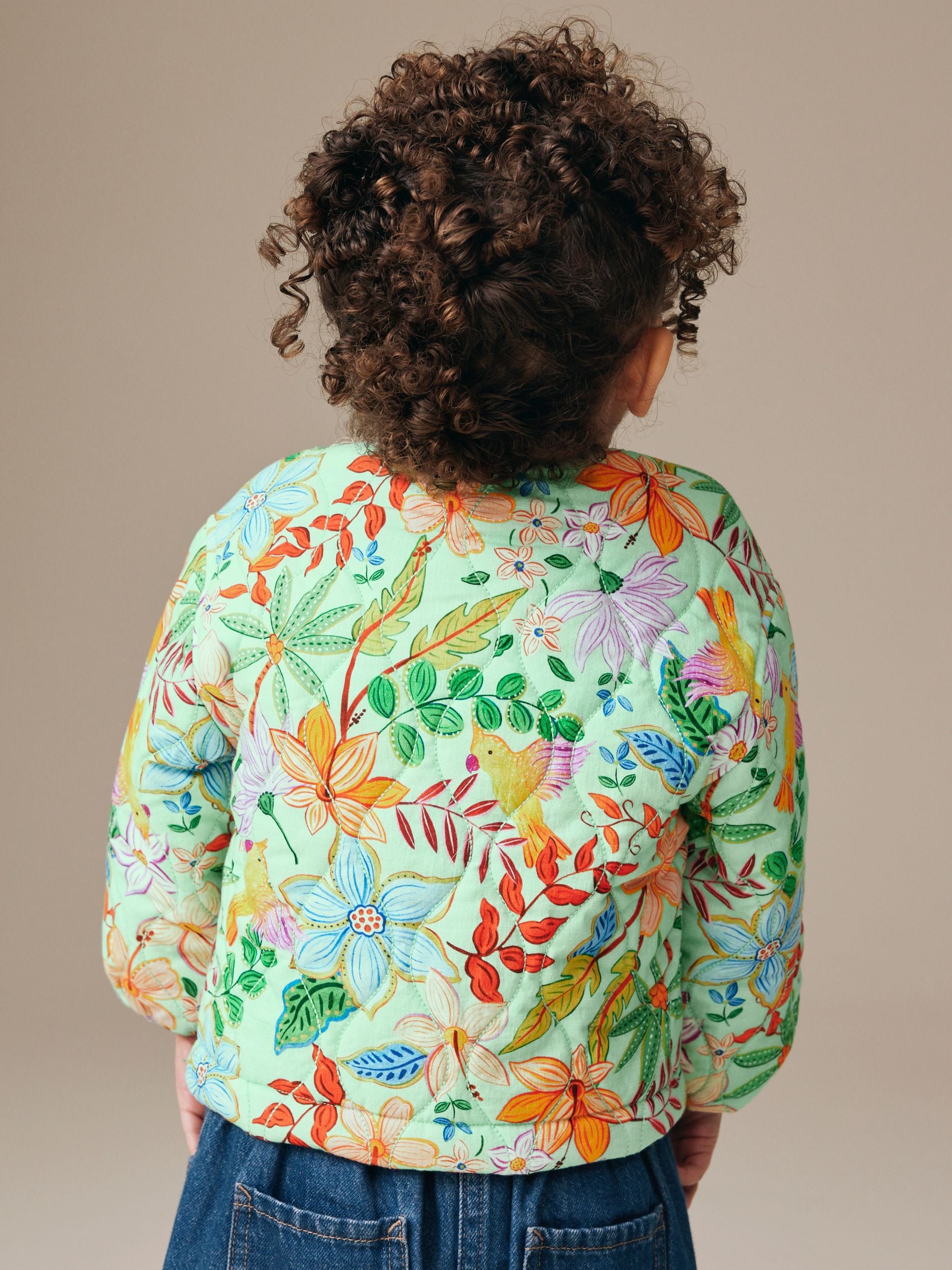 Buy Green Floral Printed Quilted Jacket (3mths-7yrs) from Next USA