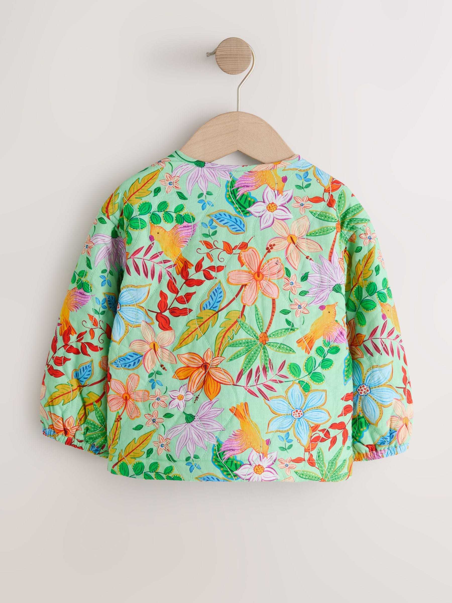 Buy Green Floral Printed Quilted Jacket (3mths-7yrs) from Next USA