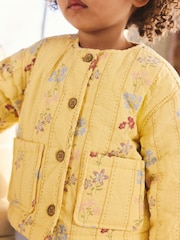 Yellow Printed Quilted Jacket (3mths-7yrs) - Image 4 of 5
