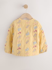 Yellow Printed Cotton Rich Quilted Jacket (3mths-7yrs) - Image 6 of 8