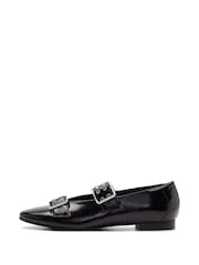 Off The Hook Black Canning Dual Strap Mary Jane Ballet Shoes - Image 2 of 6