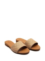 Off The Hook Cream Kingsway Leather Open Toe Flats - Image 1 of 6