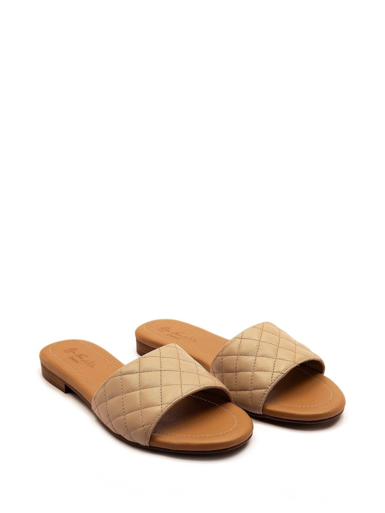 Off The Hook Cream Kingsway Leather Open Toe Flats - Image 1 of 6