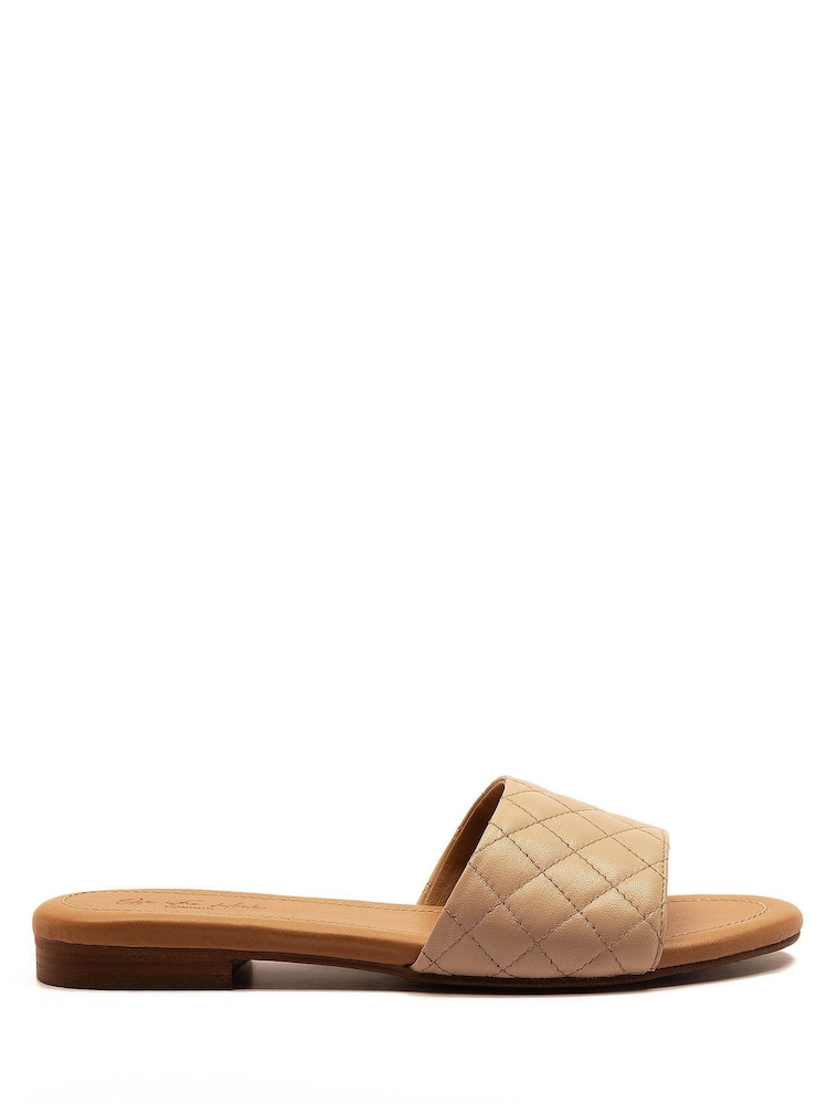 Off The Hook Cream Kingsway Leather Open Toe Flats - Image 2 of 6