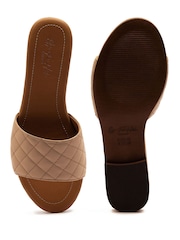 Off The Hook Cream Kingsway Leather Open Toe Flats - Image 6 of 6