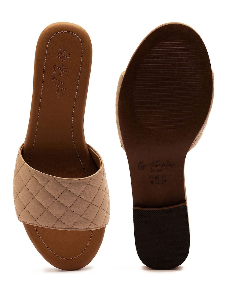 Off The Hook Cream Kingsway Leather Open Toe Flats - Image 6 of 6