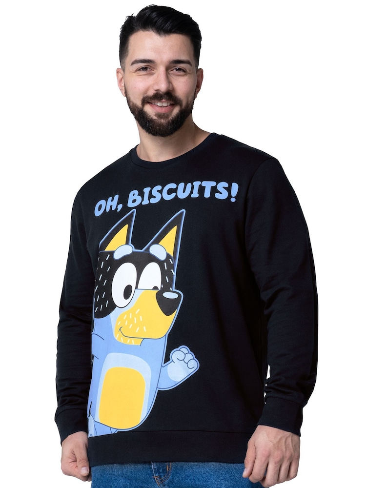 Bluey Blue Character Mens Bandit Sweatshirt - Image 2 of 9 Bluey Blue Character Mens Bandit Sweatshirt - Image 2 of 9