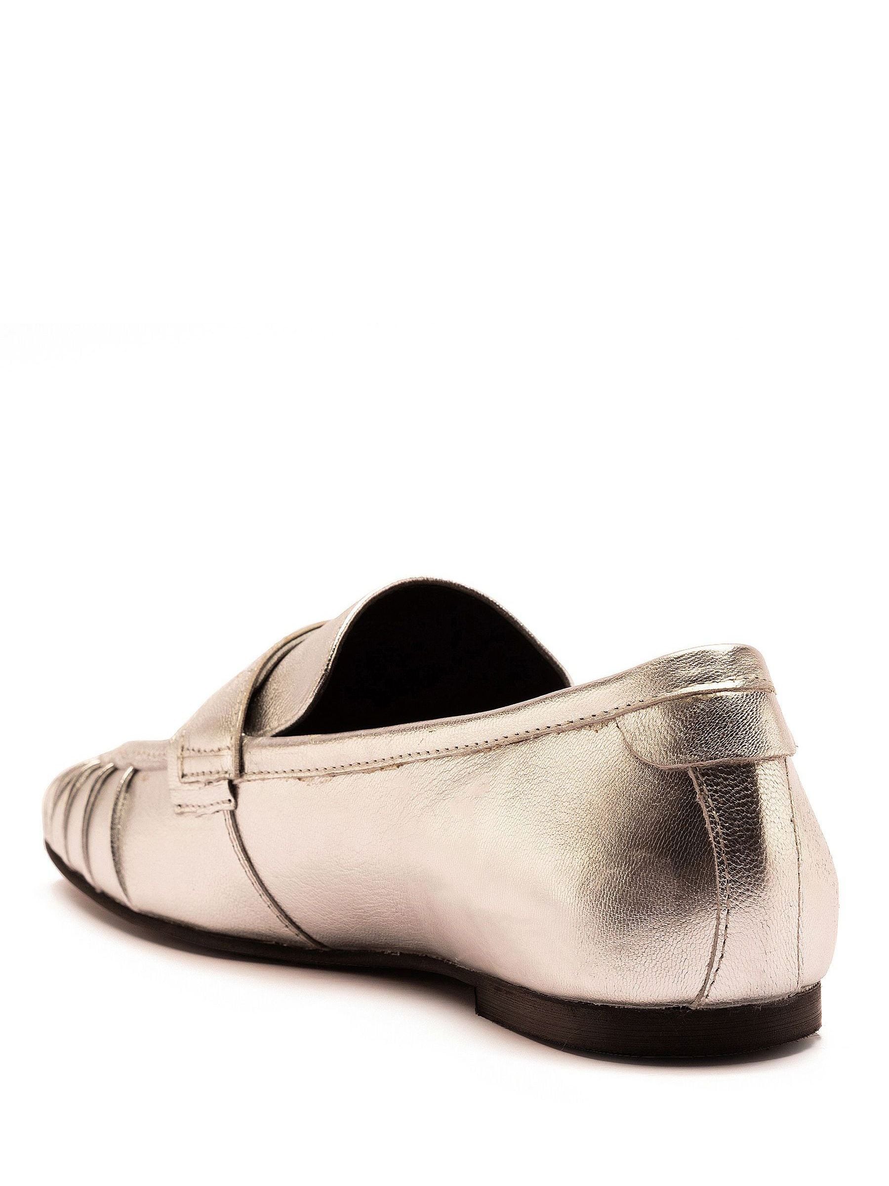 Buy Off The Hook Silver Charing Flat Casual Slip On Leather