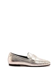 Off The Hook Silver Charing Flat Casual Slip On Leather Loafers - Image 6 of 10