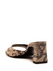 Off The Hook Print Park Snake Print Block Heel Sandals - Image 3 of 6