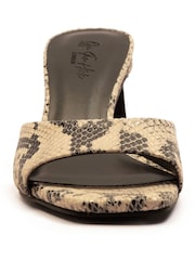 Off The Hook Print Park Snake Print Block Heel Sandals - Image 4 of 6