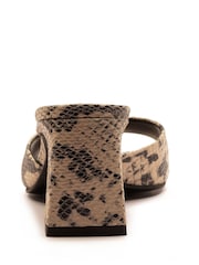 Off The Hook Print Park Snake Print Block Heel Sandals - Image 5 of 6