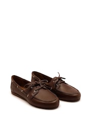 Off The Hook Brown Westwood Casual Lace-Up Leather Boat Shoes - Image 1 of 6