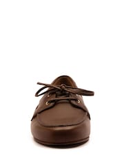 Off The Hook Brown Westwood Casual Lace-Up Leather Boat Shoes - Image 4 of 6