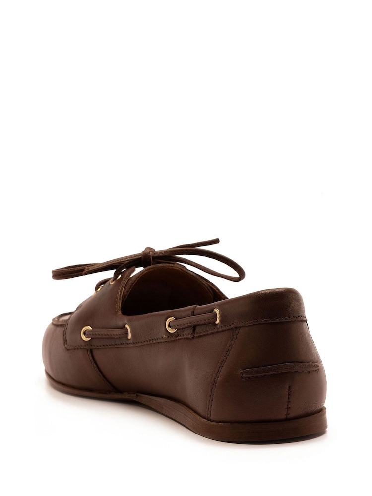 Off The Hook Brown Westwood Casual Lace-Up Leather Boat Shoes - Image 5 of 8
