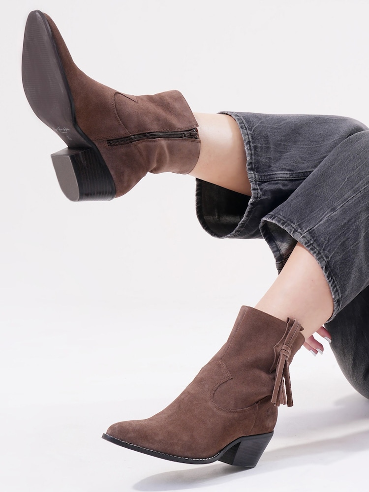 Off The Hook Brown Clapton Suede Leather Ankle Boots - Image 2 of 8 Off The Hook Brown Clapton Suede Leather Ankle Boots - Image 2 of 8