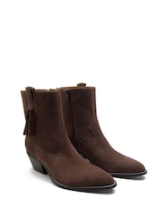 Off The Hook Brown Clapton Suede Leather Ankle Boots - Image 3 of 8