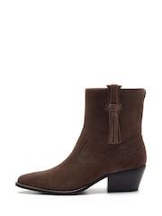 Off The Hook Brown Clapton Suede Leather Ankle Boots - Image 4 of 8
