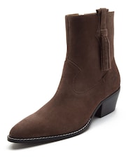 Off The Hook Brown Clapton Suede Leather Ankle Boots - Image 5 of 8