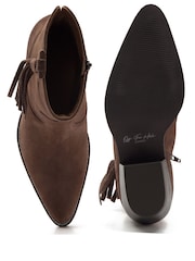 Off The Hook Brown Clapton Suede Leather Ankle Boots - Image 7 of 8