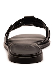 Negro - Off The Hook Hampstead Leather Open Toe Flat Sandals - Imagen 5 de 6