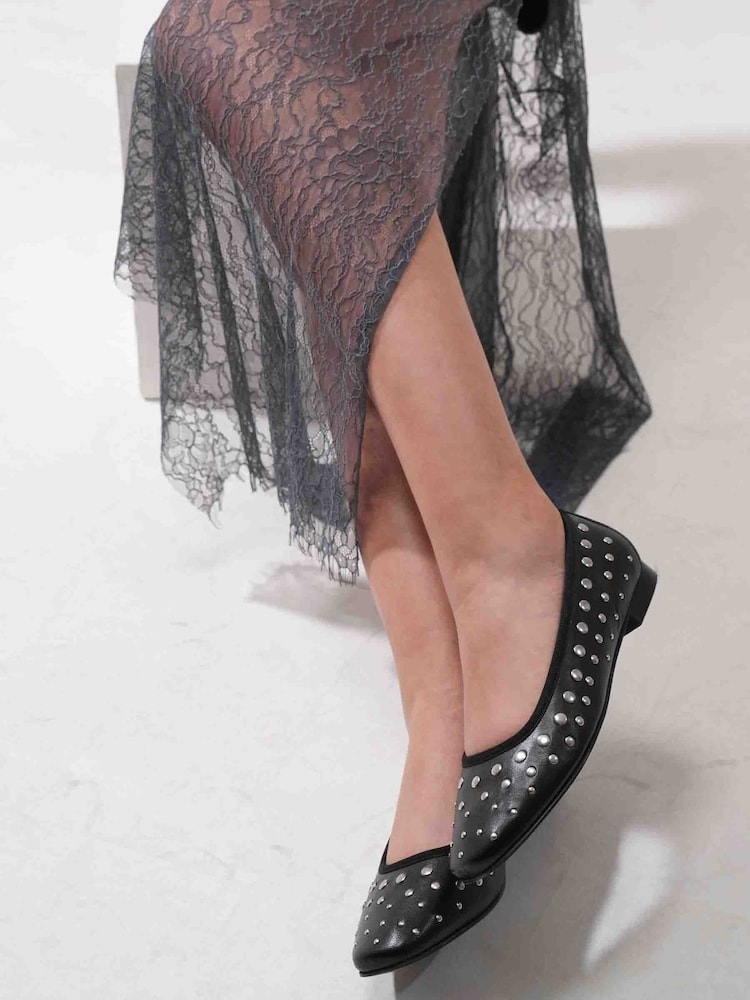 Off The Hook Dollis Leather Studded Ballerina Flats - Slika 1 iz 6