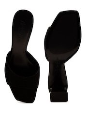 Off The Hook Black Park Suede Block Heel Sandals - Image 10 of 10