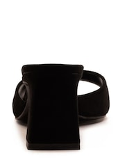 Off The Hook Black Park Suede Block Heel Sandals - Image 9 of 10
