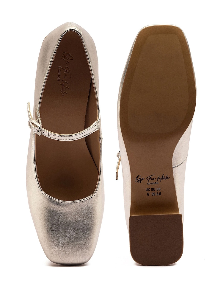 Off The Hook Silver Piccadilly Square Toe Mary Jane Ballet Shoes - Image 10 of 10