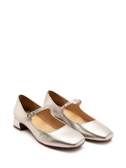 Off The Hook Silver Piccadilly Square Toe Mary Jane Ballet Shoes - Image 5 of 10