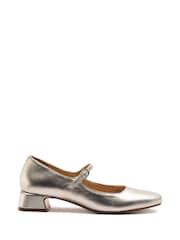 Off The Hook Silver Piccadilly Square Toe Mary Jane Ballet Shoes - Image 6 of 10