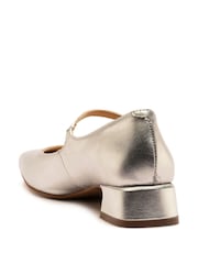 Off The Hook Silver Piccadilly Square Toe Mary Jane Ballet Shoes - Image 7 of 10
