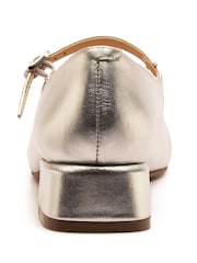 Off The Hook Silver Piccadilly Square Toe Mary Jane Ballet Shoes - Image 9 of 10