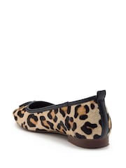 Off The Hook Animal Pinner Leather Leopard Print Ballerinas - Image 3 of 10