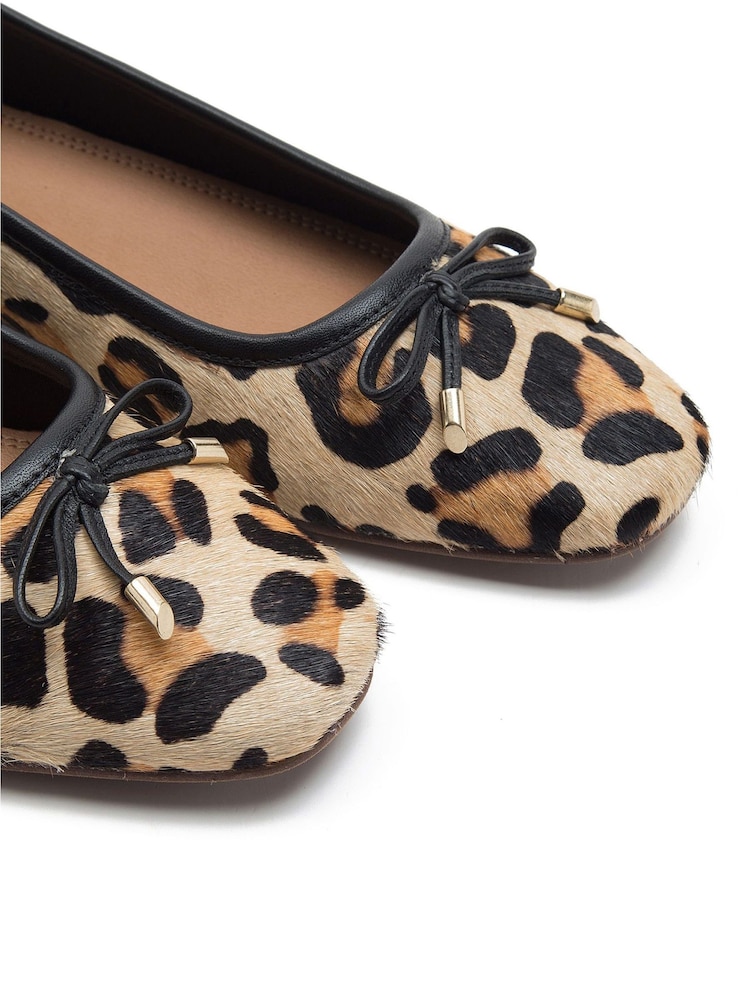 Off The Hook Animal Pinner Leather Leopard Print Ballerinas - Image 8 of 8