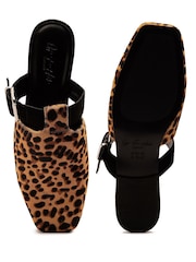 Off The Hook Animal Brompton Leather Buckle Clog Shoes - Image 7 of 7