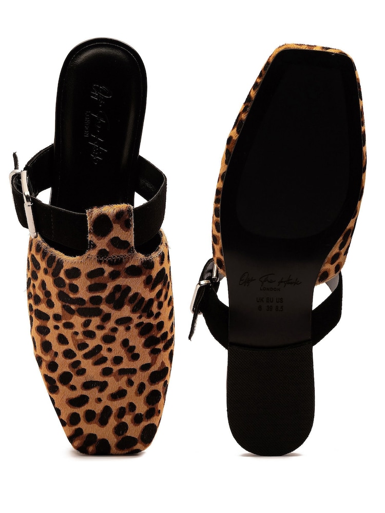 Off The Hook Animal Brompton Leather Buckle Clog Shoes - Image 7 of 7