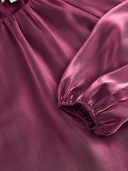 Wine Organza Volume Long Sleeve Blouse - Image 3 of 3