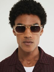 River Island Red Grid Textured Revere Shirt - Image 4 of 4