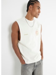 River Island White Japanese Yin Yang Tank - Image 2 of 4